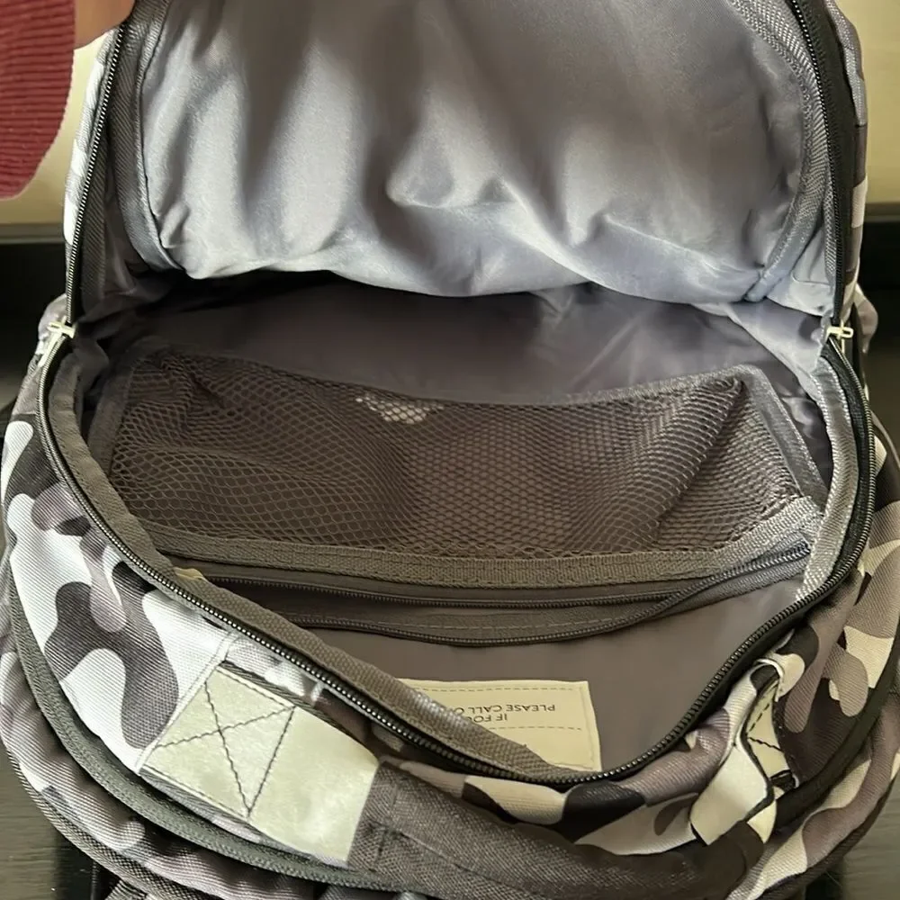 Pottery Barn Kids Mackenzie Gray Classic Camo Reflective Backpack